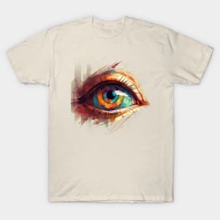 Fiery Gaze: A Surrealistic Eye T-Shirt